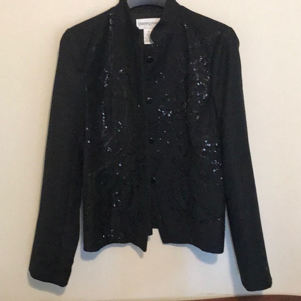 This black sequined front jacket is gorgeous!  Size 12P.  NWOT